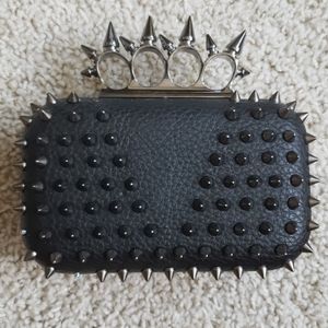 Black spikey clutch purse/bag